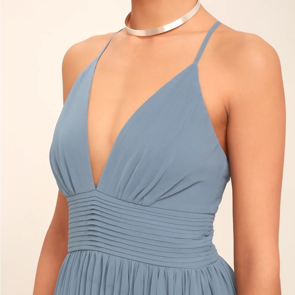 Depths of My Love Dusty Blue Maxi Dress - Picture 3 of 9